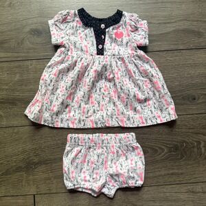 Just One You by Carters‎ Baby Girl Giraffe Print Dress and Bloomers Set NB